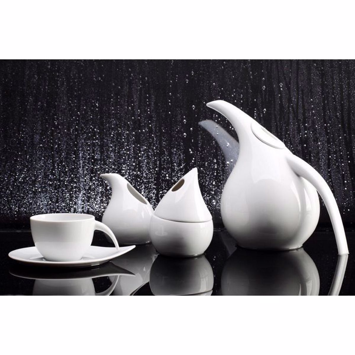 Cryspo Trio Flitzani/Piataki Tsagou 220cc Lefki Porselani 'DROP WHITE' 3800016